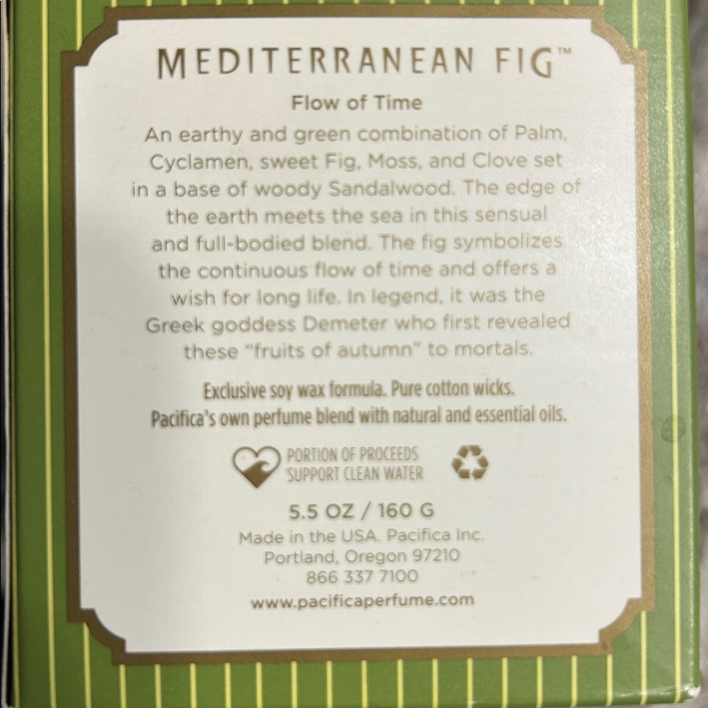 Pacifica Mediterranean Fig Soy Candle Very Rare Discontinued NIB - Picture 2 of 4
